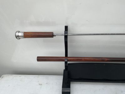 BRITISH MILITARY OFFICERS SWAGGER/WALKING STICK SWORD STICK. - Image 9