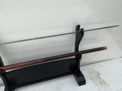 BRITISH MILITARY OFFICERS SWAGGER/WALKING STICK SWORD STICK. - Image 10