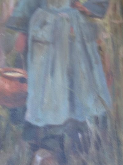 OILPAINTING DUTCH GIRL ON CANVAS  SIGNED F B    35 CM BY  23 CM CIRCA 1880   [FREE POST] - Image 4