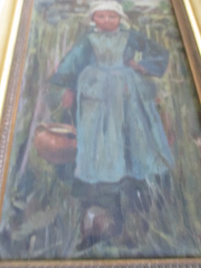 OILPAINTING DUTCH GIRL ON CANVAS  SIGNED F B    35 CM BY  23 CM CIRCA 1880   [FREE POST] - Image 5