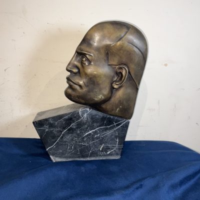MUSSOLINI. BRONZE & MARBLE ART DECO - Image 7