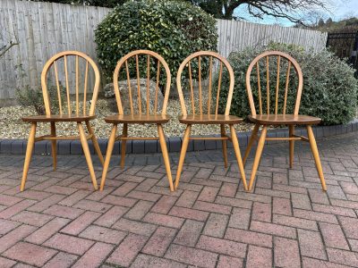 Mid Century Set of 4 Ercol Windsor Dining Chairs - Image 2