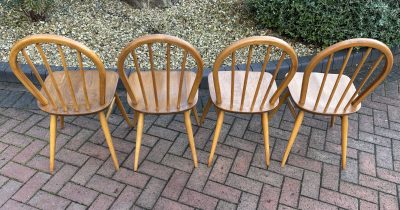 Mid Century Set of 4 Ercol Windsor Dining Chairs - Image 6