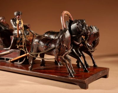 Bogorodskoe Carving, Russian Folk Art Very Fine Carved Troika. - Image 10