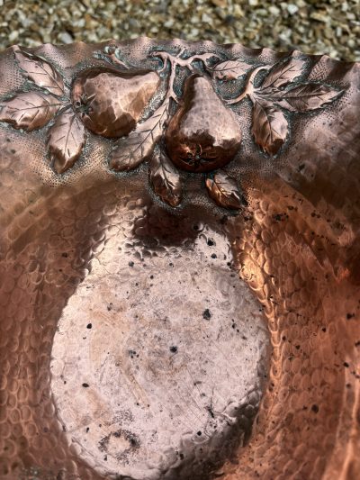 Arts & Crafts Hammered Copper Fruit Basket - Image 4