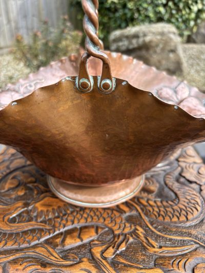 Arts & Crafts Hammered Copper Fruit Basket - Image 3