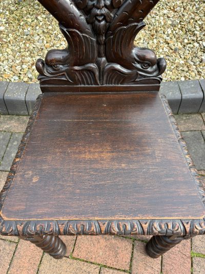 Victorian Oak Hall Chair - Image 4