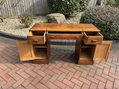 Cotswold School Arts & Crafts Oak Desk - Image 6