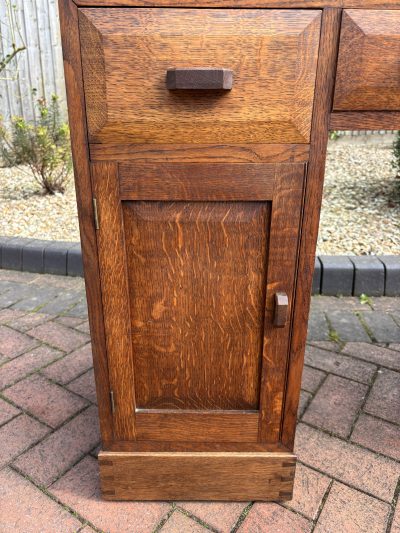Cotswold School Arts & Crafts Oak Desk - Image 10