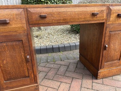 Cotswold School Arts & Crafts Oak Desk - Image 11