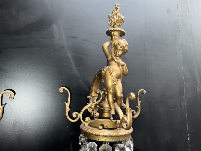 CHERUBS LUSTES GILTED WALL LAMPS - Image 3