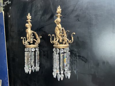 CHERUBS LUSTES GILTED WALL LAMPS - Image 9