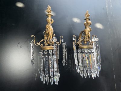 CHERUBS LUSTES GILTED WALL LAMPS - Image 11