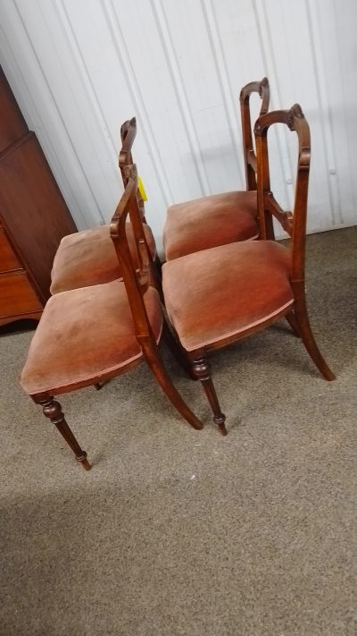 Antique Victorian Set of 4 Walnut Dining Chairs - Image 2