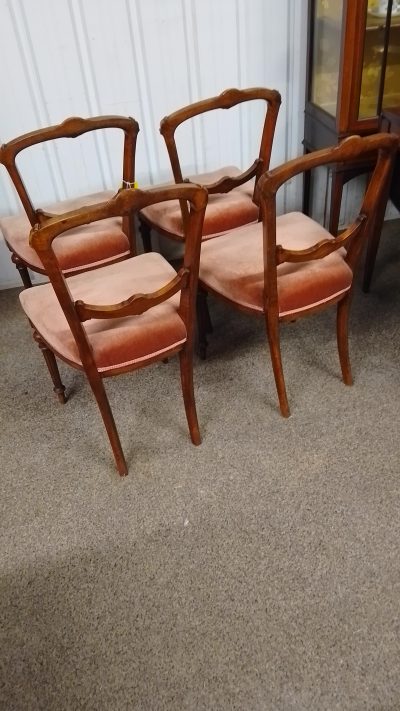 Antique Victorian Set of 4 Walnut Dining Chairs - Image 3