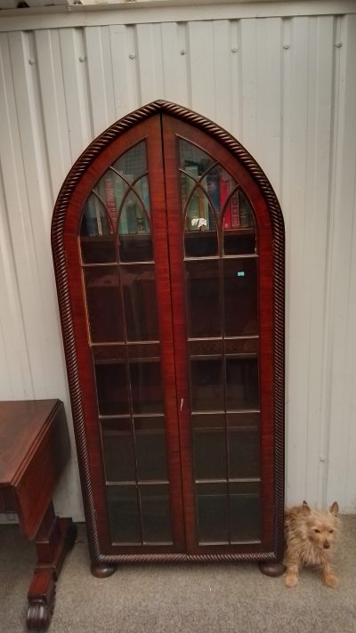 Antique Dome Top Cabinet Bookcase - Image 3