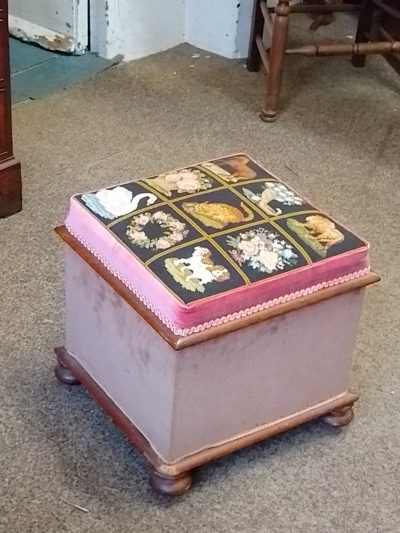 Antique Victorian Ottoman Box Stool - Image 3