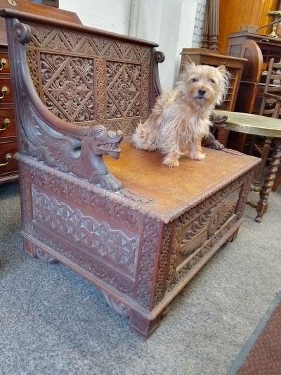 Good Antique Burmese Bench Box Seat - Image 10