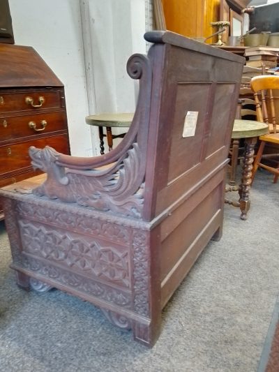 Good Antique Burmese Bench Box Seat - Image 5