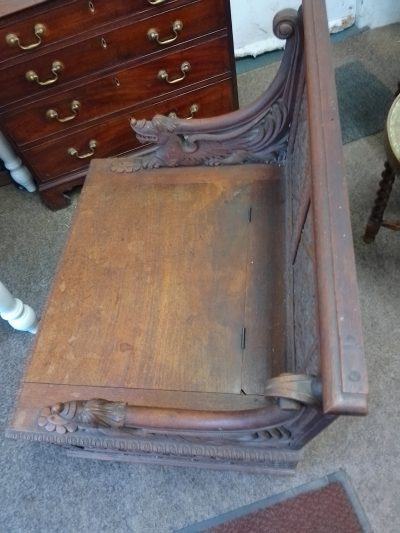Good Antique Burmese Bench Box Seat - Image 3