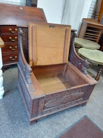 Good Antique Burmese Bench Box Seat - Image 12