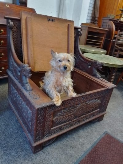 Good Antique Burmese Bench Box Seat - Image 2