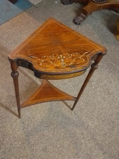 Good Edwardian Rosewood Corner Table - Image 2