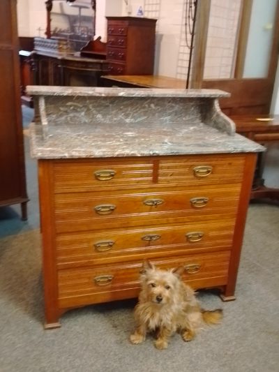 Good Antique Marble Top Chest of Drawers - Image 10