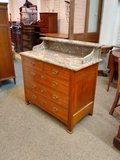 Good Antique Marble Top Chest of Drawers - Image 6