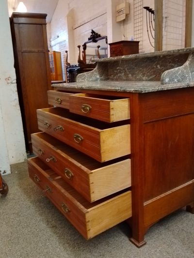 Good Antique Marble Top Chest of Drawers - Image 4