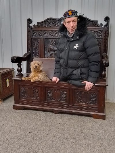 Good Edwardian Oak Bench Settle - Image 12