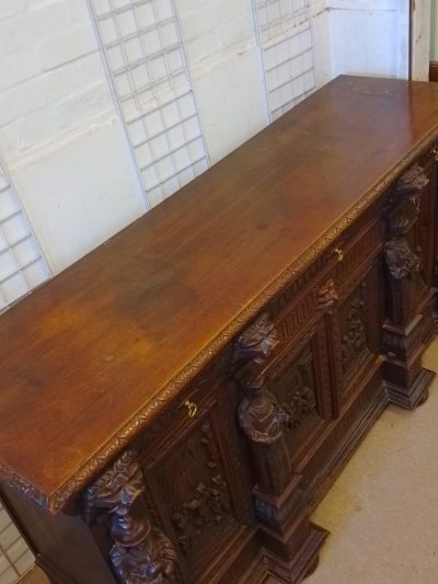Antique Carved Sideboard Dresser - Image 3