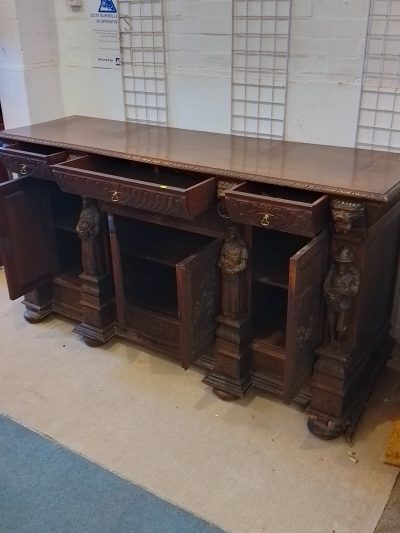 Antique Carved Sideboard Dresser - Image 6