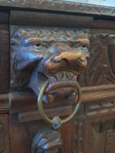 Antique Carved Sideboard Dresser - Image 7