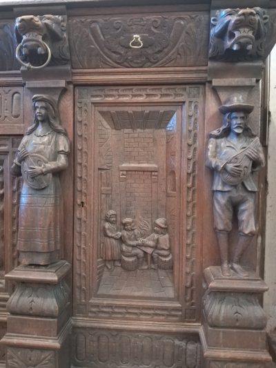 Antique Carved Sideboard Dresser - Image 9