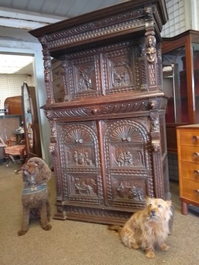 Antique French Renaissance Carved Oak Cupboard - Image 10