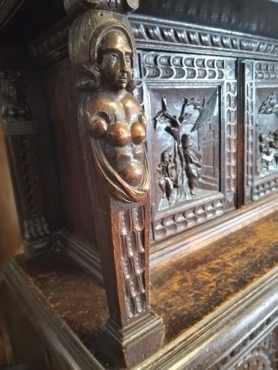 Antique French Renaissance Carved Oak Cupboard - Image 7
