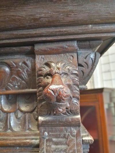 Antique French Renaissance Carved Oak Cupboard - Image 8