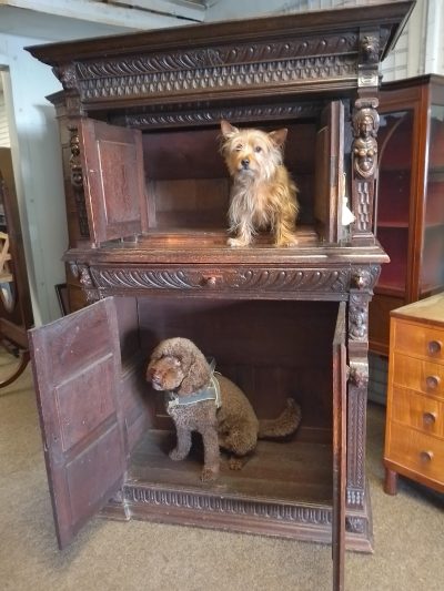 Antique French Renaissance Carved Oak Cupboard - Image 6