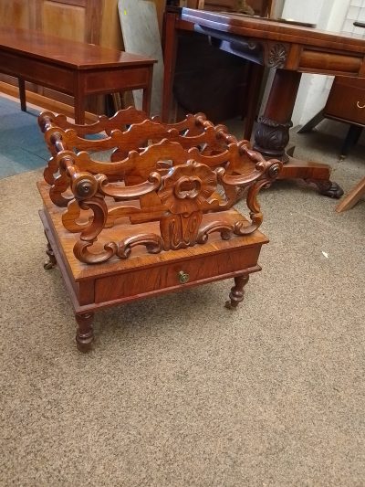 Good Antique Victorian Canterbury Magazine Stand - Image 7