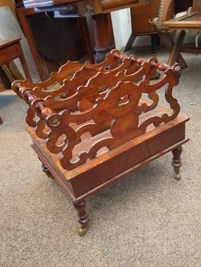 Good Antique Victorian Canterbury Magazine Stand - Image 6