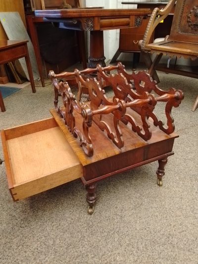 Good Antique Victorian Canterbury Magazine Stand - Image 5