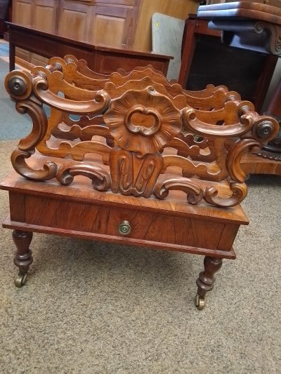 Good Antique Victorian Canterbury Magazine Stand - Image 3