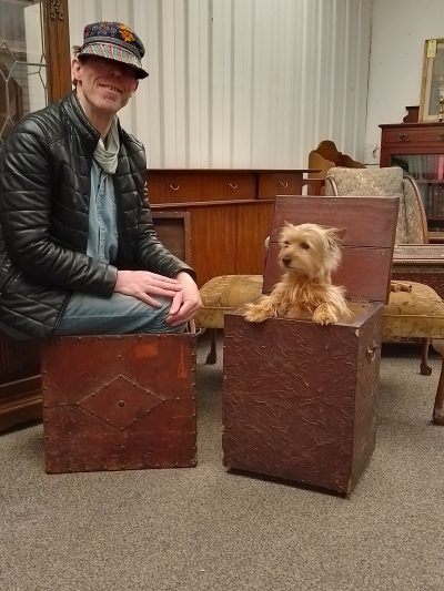 Antique Arts Crafts Leather Box - Image 4
