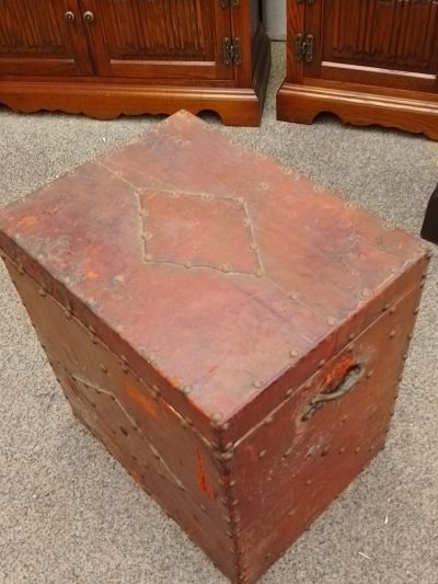 Antique Arts Crafts Leather Box - Image 6