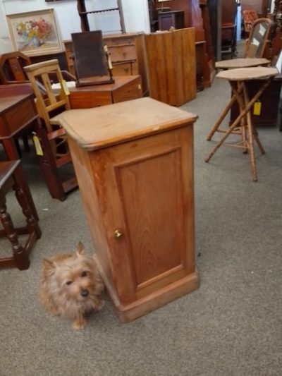 Antique Pine Bedside Table Cabinet - Image 3
