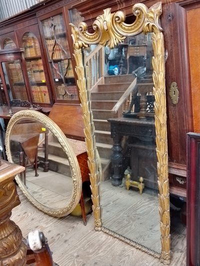 Large Antique Oval Gilt Wall Mirror - Image 4