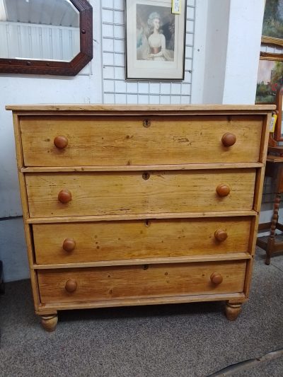 Antique Victorian Pine Chest - Image 5