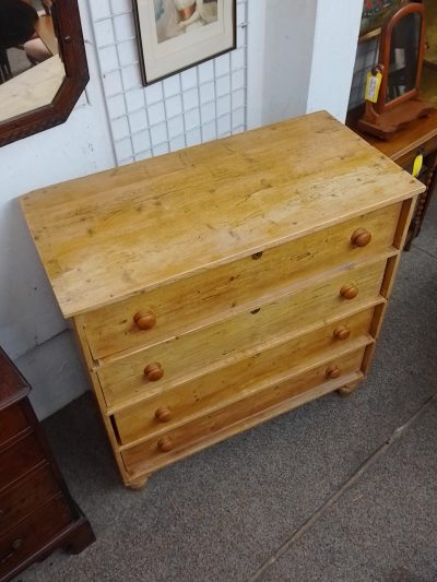Antique Victorian Pine Chest - Image 4