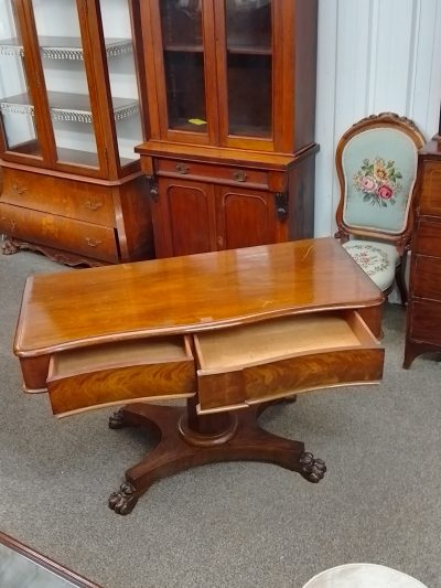 Antique Serpentine Side Table - Image 3